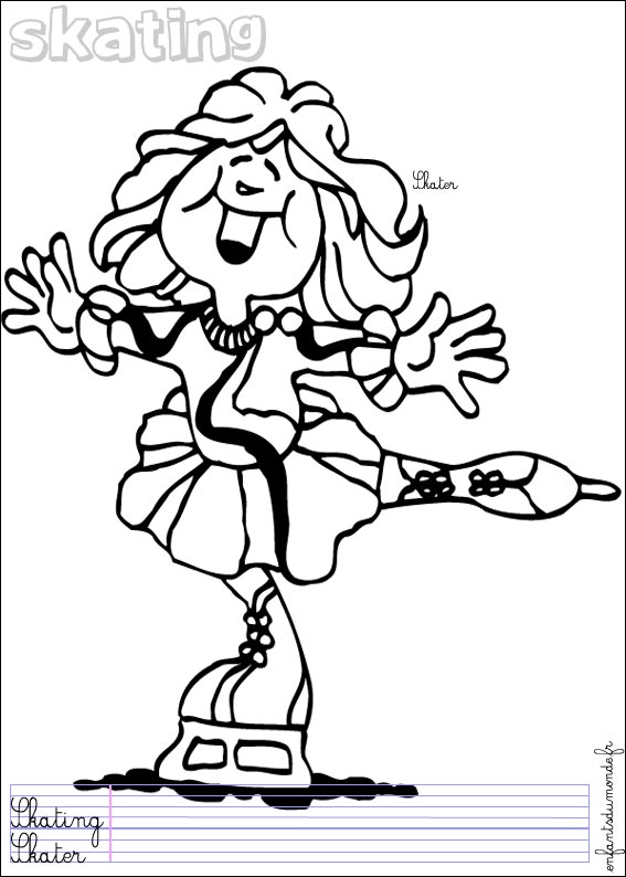 coloriage patinage 2